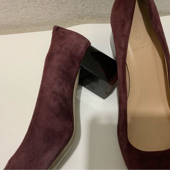 J Crew Womens size 9.5 Heels Pumps Suede Cabernet Shoes - Picture 6 of 12